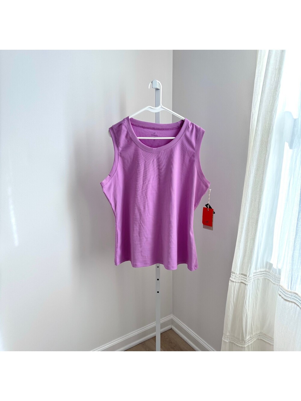Freely NWT Women's Violet Tulle Haven Rib Tank Top Size 1X